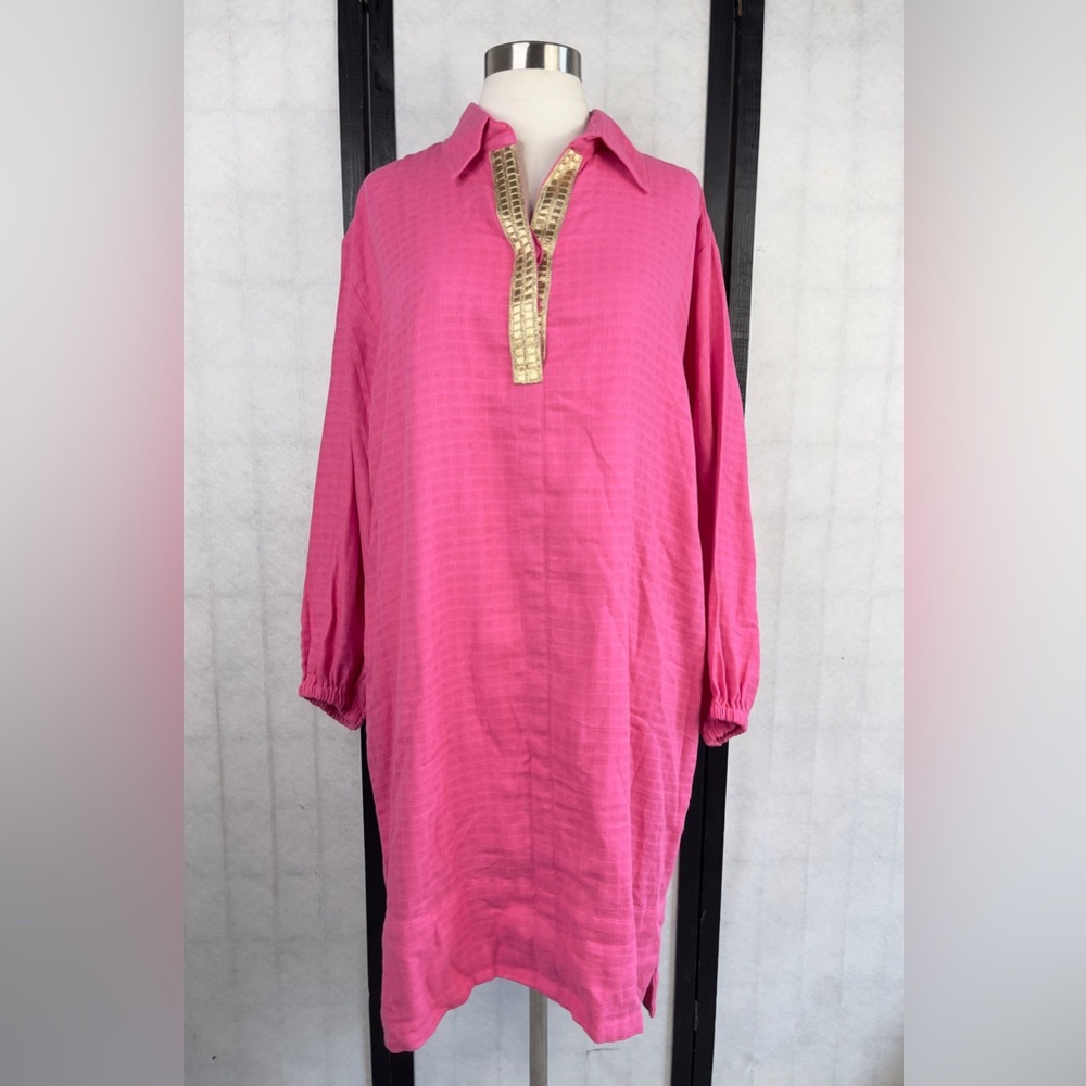 Holly shae Pink Tunic Dress with Gold Accents